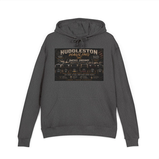 Huddleston Hauling Diesel Dreams Hoodie — American Trucking Graphic Hoodie